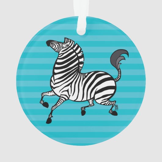 Zebra-Acrylschmuck 2 Ornament (Rückseite)