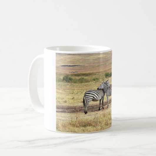 Zebra Affection, Tanzania. Mug Kaffeetasse (Vorderseite Links)