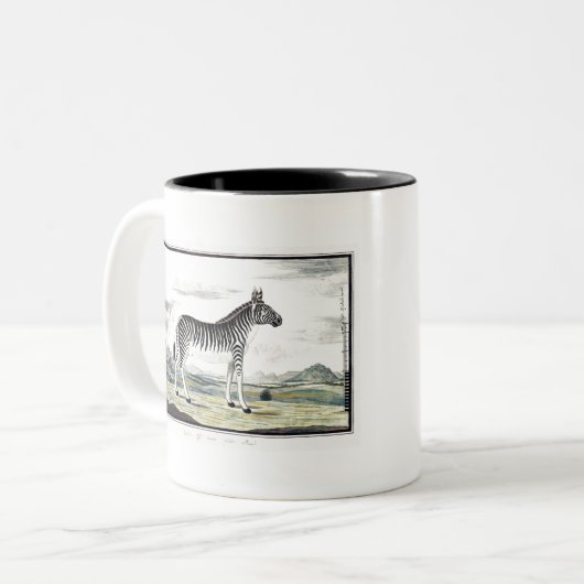 Zebra Africa Stripe Animal Zeichnend Illustration Zweifarbige Tasse (Vorderseite Links)