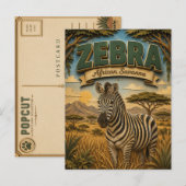 Zebra African Savanna POPCUT Postkarte (Vorne/Hinten)