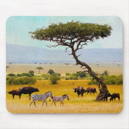 Zebra African Savanna Tiere Reisen im Freien Mousepad (Vorne)