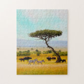 Zebra African Savanna Tiere Reisen im Freien Puzzle (Vertikal)