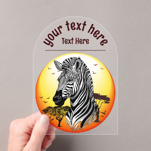 Zebra African Savanna Wild Animal Acryleinladungen