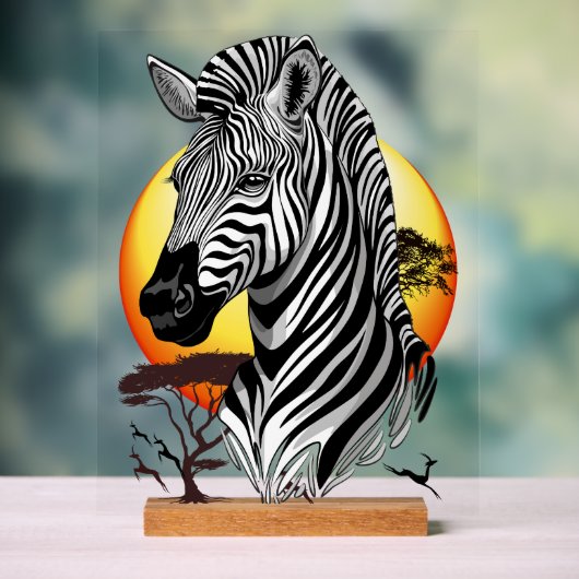 Zebra African Savanna Wild Animal Acrylschild (Neutral)