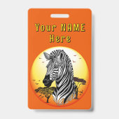 Zebra African Savanna Wild Animal Ausweis (Rückseite)