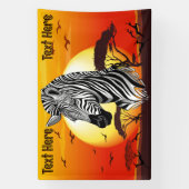 Zebra African Savanna Wild Animal Banner (Vertikal)