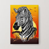 Zebra African Savanna Wild Animal Button (Vorderseite)