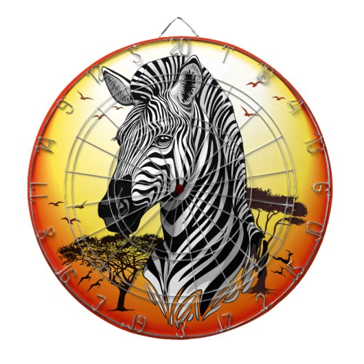 Zebra African Savanna Wild Animal Dartscheibe (vorne)
