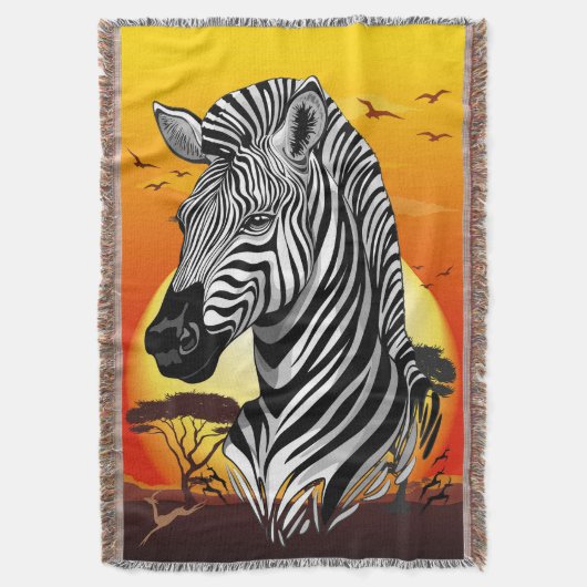 Zebra African Savanna Wild Animal Decke (Vorderseite Vertikal)