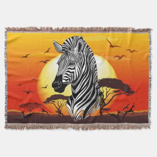 Zebra African Savanna Wild Animal Decke (Vorderseite)
