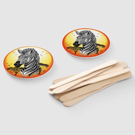 Zebra African Savanna Wild Animal Fächer (Non-assembled)