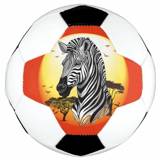 Zebra African Savanna Wild Animal Fußball (Vorderseite)