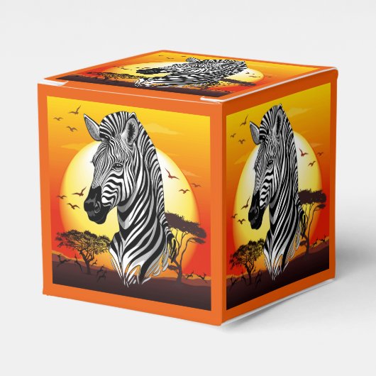Zebra African Savanna Wild Animal Geschenkschachtel (Vorderseite)