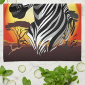 Zebra African Savanna Wild Animal Geschirrtuch (Gefaltet)