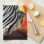 Zebra African Savanna Wild Animal Geschirrtuch (Viertel Falte)