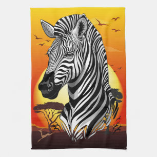 Zebra African Savanna Wild Animal Geschirrtuch