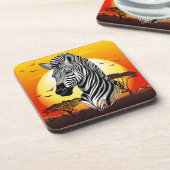 Zebra African Savanna Wild Animal Getränkeuntersetzer (Linke Seite)