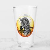 Zebra African Savanna Wild Animal Glas (Rückseite)