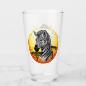 Zebra African Savanna Wild Animal Glas (Vorderseite)