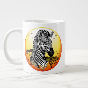 Zebra African Savanna Wild Animal Jumbo-Tasse
