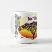 Zebra African Savanna Wild Animal Kaffeetasse (Vorderseite Links)