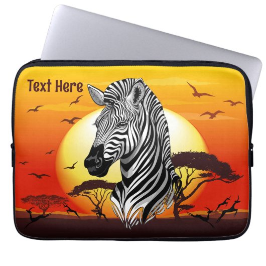 Zebra African Savanna Wild Animal Laptopschutzhülle (Vorderseite)