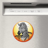 Zebra African Savanna Wild Animal Magnet (In Situ (Geschirrspüler))