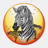 Zebra African Savanna Wild Animal Magnet (Vorne)
