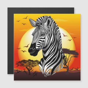 Zebra African Savanna Wild Animal Magnetkarte