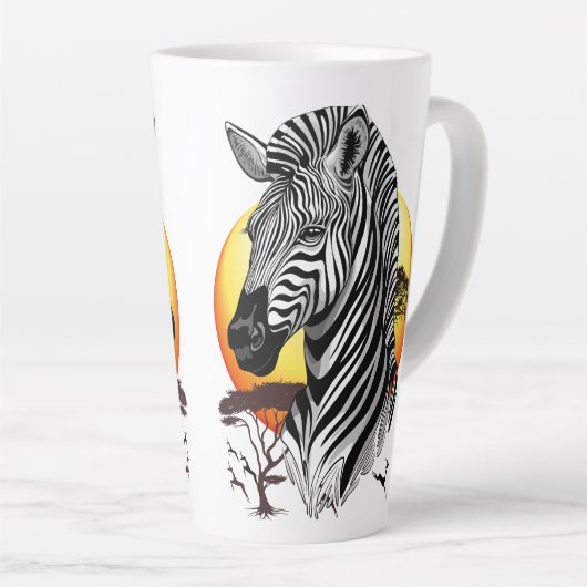 Zebra African Savanna Wild Animal Milchtasse (Rechte Ecke)