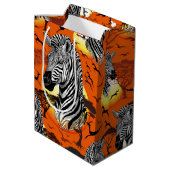 Zebra African Savanna Wild Animal Mittlere Geschenktüte (Rückseite Schrägansicht)