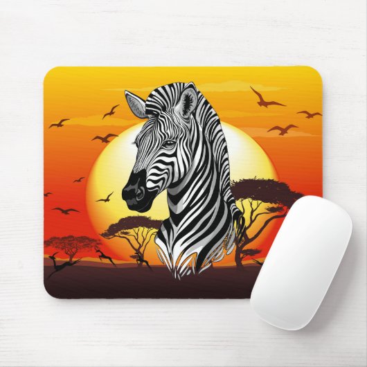 Zebra African Savanna Wild Animal Mousepad (Mit Mouse)