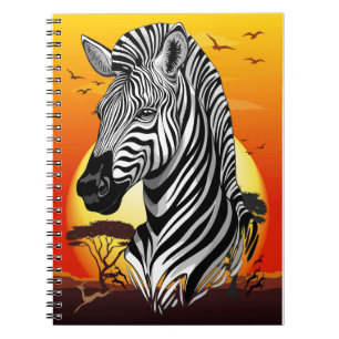 Zebra African Savanna Wild Animal Notizblock