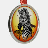 Zebra African Savanna Wild Animal Ornament Aus Metall (Rechts)