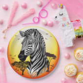 Zebra African Savanna Wild Animal Pappteller (Party)