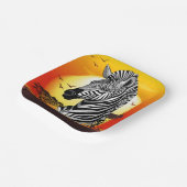 Zebra African Savanna Wild Animal Pappteller (Gewinkelt)