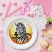 Zebra African Savanna Wild Animal Pappteller (Party)