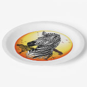 Zebra African Savanna Wild Animal Pappteller (Schrägansicht)