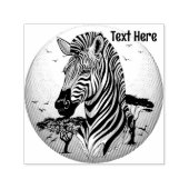 Zebra African Savanna Wild Animal Permastempel (Design)
