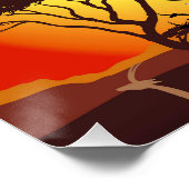 Zebra African Savanna Wild Animal Poster (Ecke)