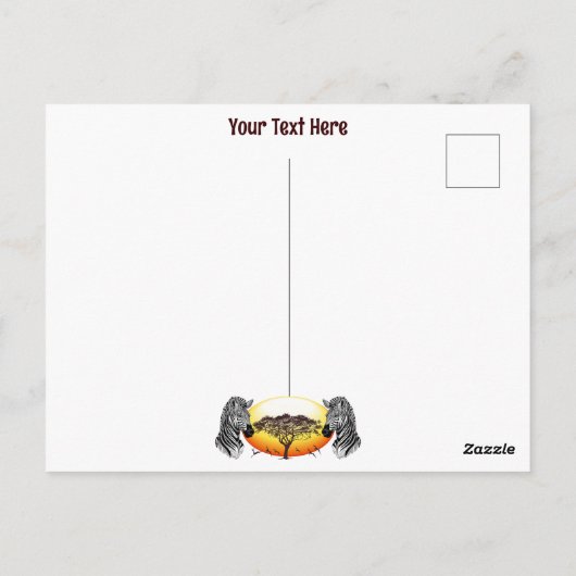 Zebra African Savanna Wild Animal Postkarte (Rückseite)
