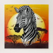 Zebra African Savanna Wild Animal Puzzle (Vertikal)