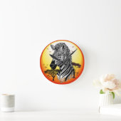 Zebra African Savanna Wild Animal Runde Wanduhr (Zuhause)