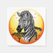 Zebra African Savanna Wild Animal Serviette (Vorderseite)