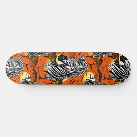 Zebra African Savanna Wild Animal Skateboard (Horizontal)