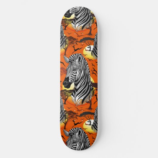 Zebra African Savanna Wild Animal Skateboard (Vorderseite)