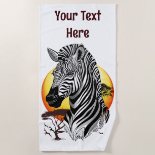 Zebra African Savanna Wild Animal Strandtuch