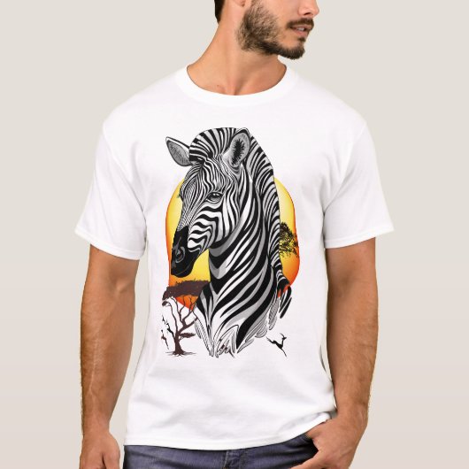 Zebra African Savanna Wild Animal T-Shirt (Vorderseite)