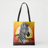 Zebra African Savanna Wild Animal Tasche (Vorderseite)