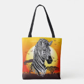 Zebra African Savanna Wild Animal Tasche (Rückseite)